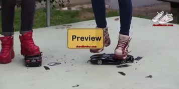 Dance on model cars - crush with Buffalo boots (Gina Carano)