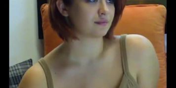 sexy short hair camgirl with huge natural boobs