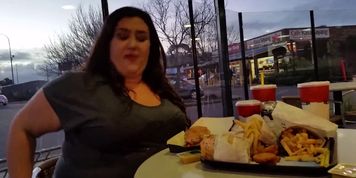 BBW Layla public stuffing