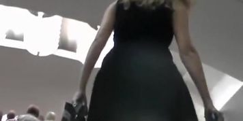 Hot hairy chick in dark suit