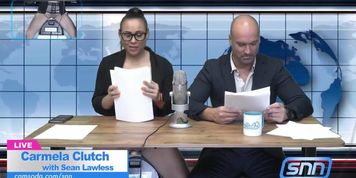 Carmela Clutch, Sean Lawless Carmela Blows And Rides Her Co Anchor While Reading The Daily News