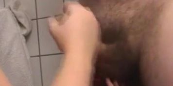 Handjob with cumshot on my leg