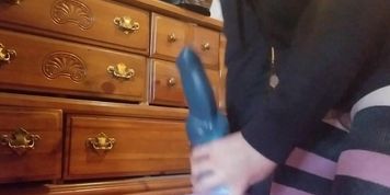Newly 18 Amateur Femboy Bounces Bad Dragon Dildo (Knot!)