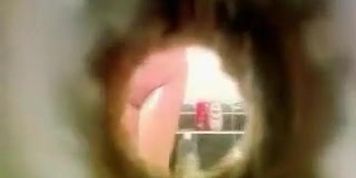 Chubby wife showering