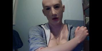 May and Anine Pt4! Removing my silicone female hand gloves and wigging in my pink wig!