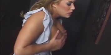 Shyla Stylez Busty Blonde Sucks Gloryhole Dick For Cum In Mouth
