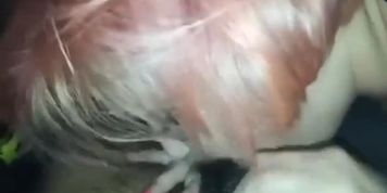 White girl throat slut give sloppy blowjob to BBC in car