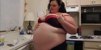 SSBBW Sabrina all day stuffing weigh-in 10-31-17 plus burps