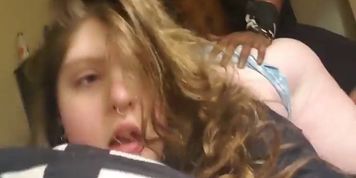 White TEEN with a HUGE ass loves black cock (Female DoggyStyle POV) Cumshot