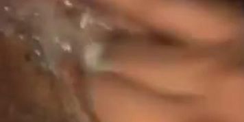 Fingering ebony pussy