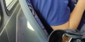 Stroking my dick for a latina on the bus