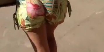Big butt in tight shorts