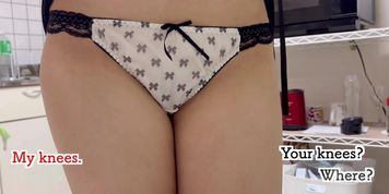 I'm actually wearing panties? I haven't worn thongs in a long time? (Rae Lil Black)