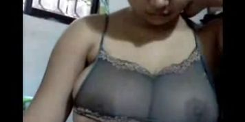 young indian shows her huge tits in webcam