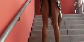 Sexy skirt on this upskirt tease girl