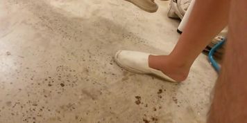 My exgf cute feet in toms with crushed heels - candid