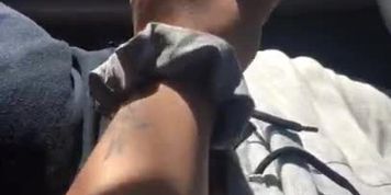 Wife gives Husband handjob in CAR
