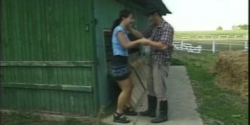 Young girl fucked wildly on the family ranch