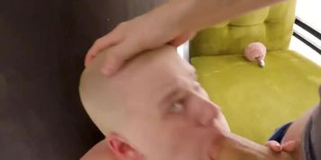 Shaved headed busty girl anal fucking (Dick James, James Deen, Riley Nixon)