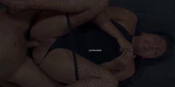 Latina takes cock in her ass while covering her mouth