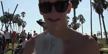 Nasty student grabs the boobs of the Californian babes (Nestee Shy)