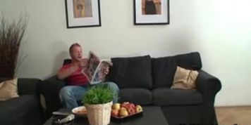 Old bag enjoys her bf dick until wife comes home (young wife)