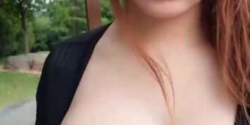 Cool Sunglasses Big Boobs Chinese Girl Long Cucumber Public Park Outdoor Webcam