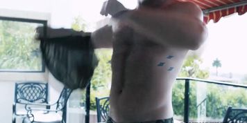 Isaac Parker bending over his ass to take that huge cock