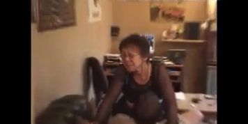 Granny with glasses rides a young cock and cuck records