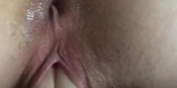 Tiny teen plays with her tight pussy til her big bf dicks her down