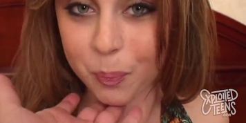 Tiny 4 foot 11 teen gives an amazing blowjob