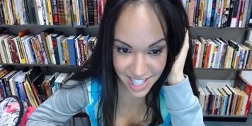 sexy teen latina gets naked and massages her pussy in public library