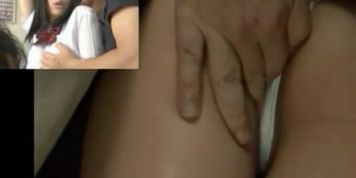 Spycam Innocent Teen groped to orgasm in a crowded train 2