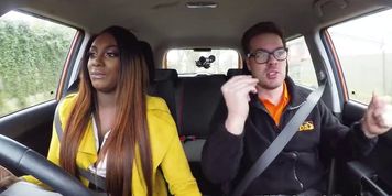 Instructor bangs big tits black student