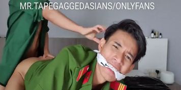 Thai model in police uniform vietnam cleave gagged and fucked