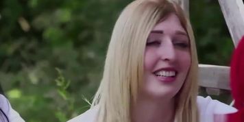 CFNM babes seducing dick in outdoor action