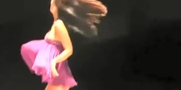 Accidental ass flash on the catwalk (Too Much)