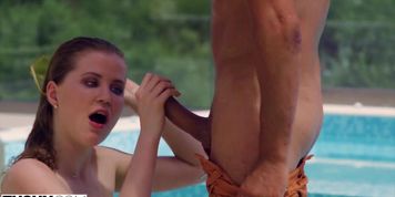 TUSHY Sexy Angelina seduces her pool guy for anal fun