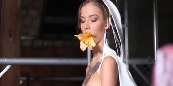 Russian girl slimed for photoshoot