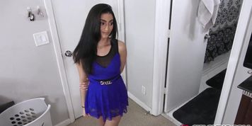 Pervy step bro feeding hot Jasmine Vega his thick dick