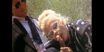 GRANNY BLOWJOB CUM SWALLOW - mature blonde cum swallowing blowjob - vintage fellatio milf sucks off