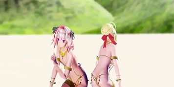 MMD Saber and Astolfo (FGO) (Gimme x Gimme) (Submitted by Deltarion)