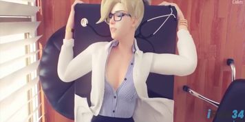 Doctor MERCY Fucked in the office with sound