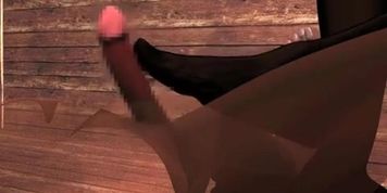 Blonde hentai anime girl gives blow and footjob