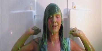 Green slime gunge facial