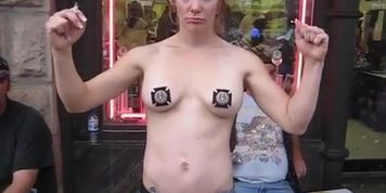 Biker Chick Flashing Flex