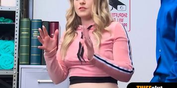 Blonde russian chick punish fucked by a pervy mall cop