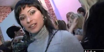 Gorgeous babes get pounded at the party