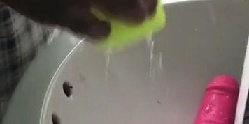 Anal got messy! Toy clean up 