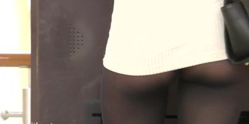 Jeny Smith spy cam public up skirt pantyhose fetish